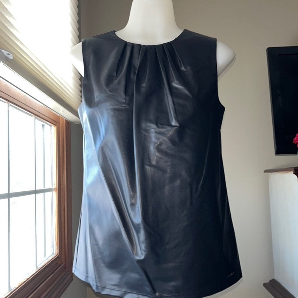 CK Faux Leather Top